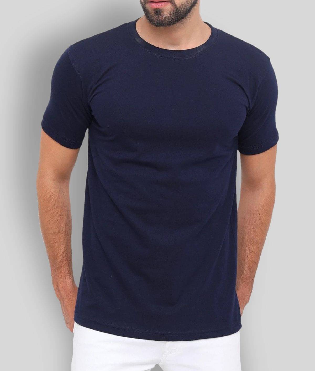 SKYRISE Pack of 1 Cotton Slim Fit Men's T-Shirt ( Navy Blue ) SKYRISE Pack of 1 Cotton Slim Fit Men's T-Shirt ( Navy Blue )