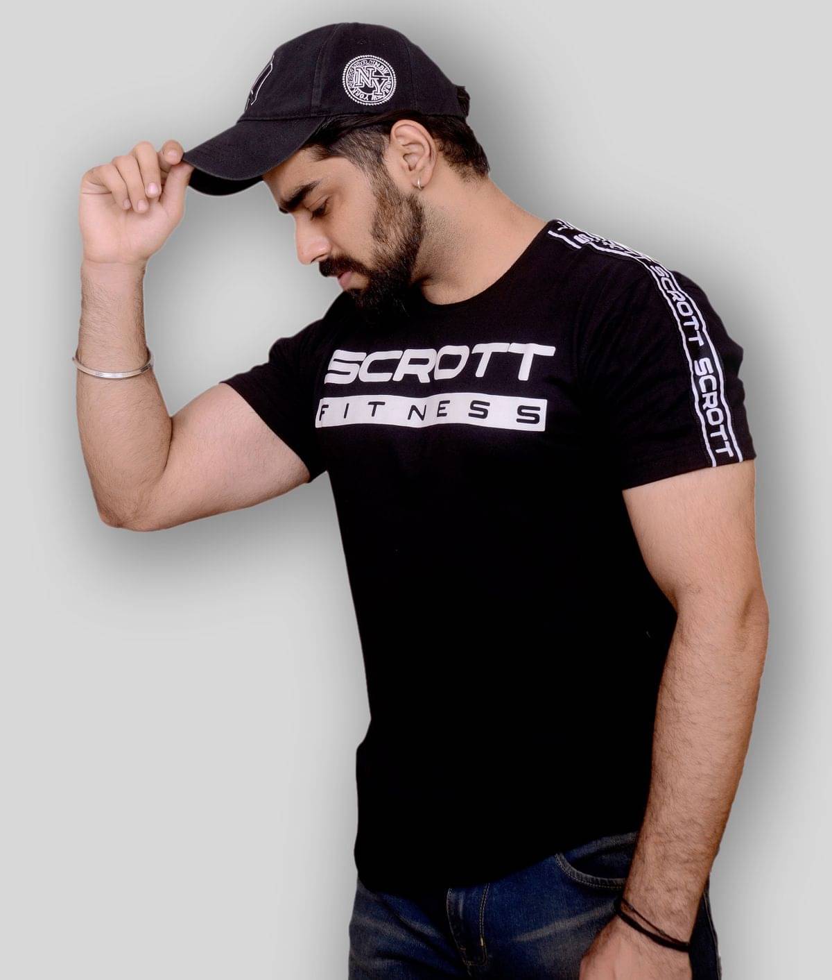 Scrott Merchandise Pack of 1 Cotton Regular Fit Men's T-Shirt ( Black )     			Scrott Merchandise Pack of 1 Cotton Regular Fit Men's T-Shirt ( Black )