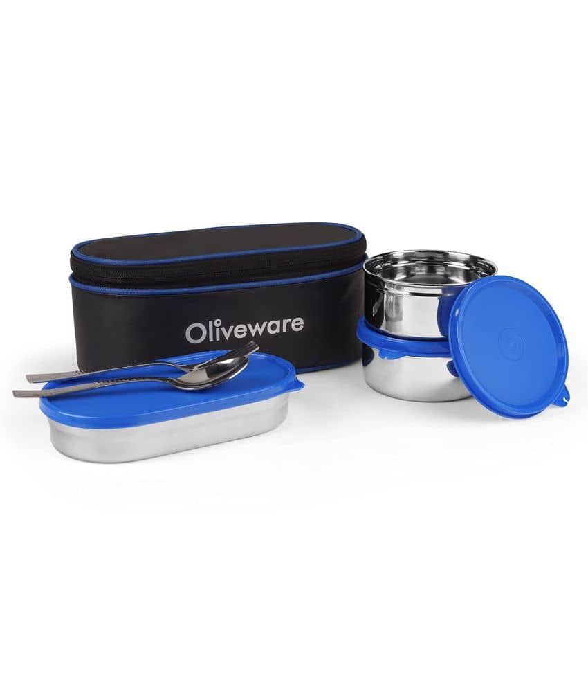 Oliveware Sophia Stainless Steel Lunch Box 3 Container (Pack of 1)