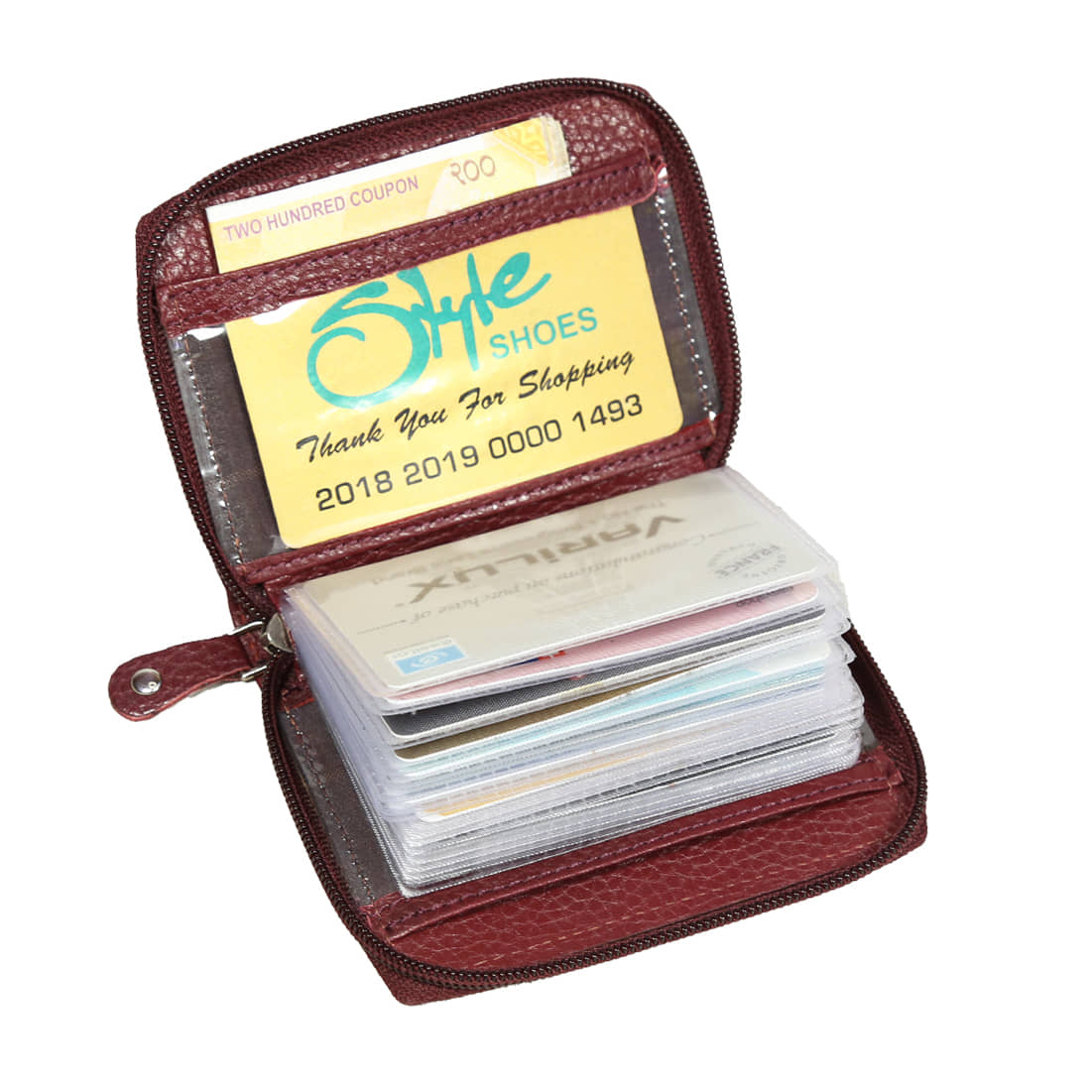 Style 98 Maroon Leather ATM 14 Slot Card Holder For Men & Women - Handbags | Buy online on ZillyBuy