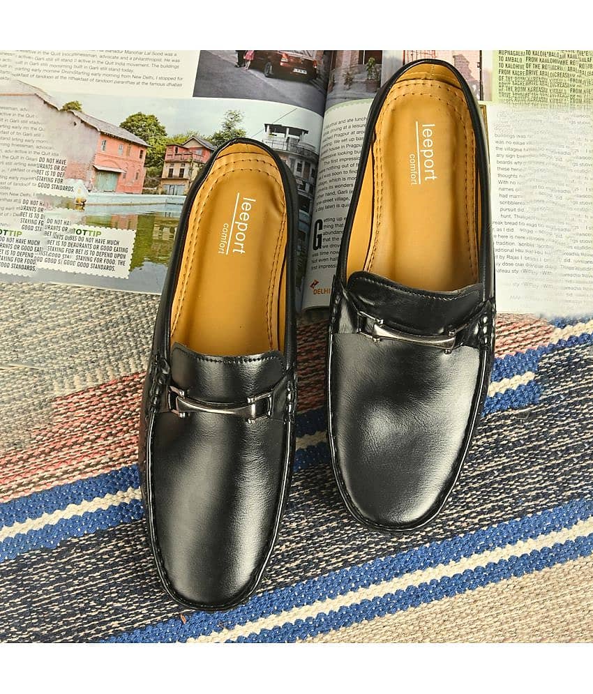 Leeport Black Men's Slip on - Formal Shoes | Buy online on ZillyBuy