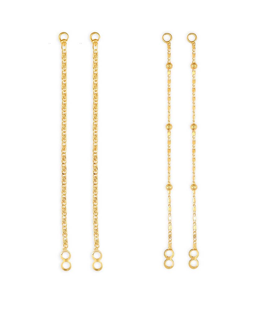 Gold Plated Gram Gold Ear Chains KAVY JEWELLRY Gram Gold Plated