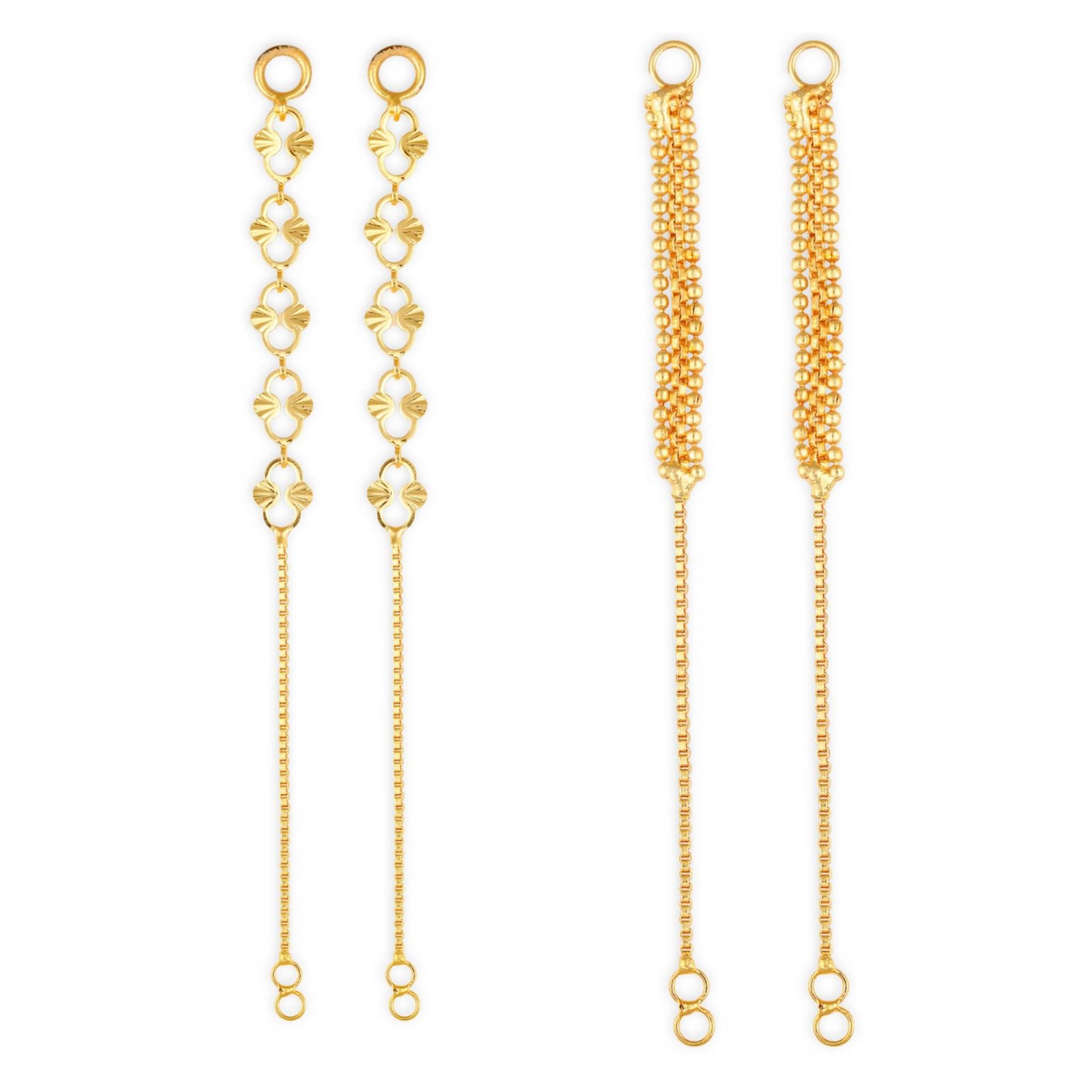     			1gram gold Plated Kanchain Ear chain earcuff Ear to Ear Combo for Women & Girls