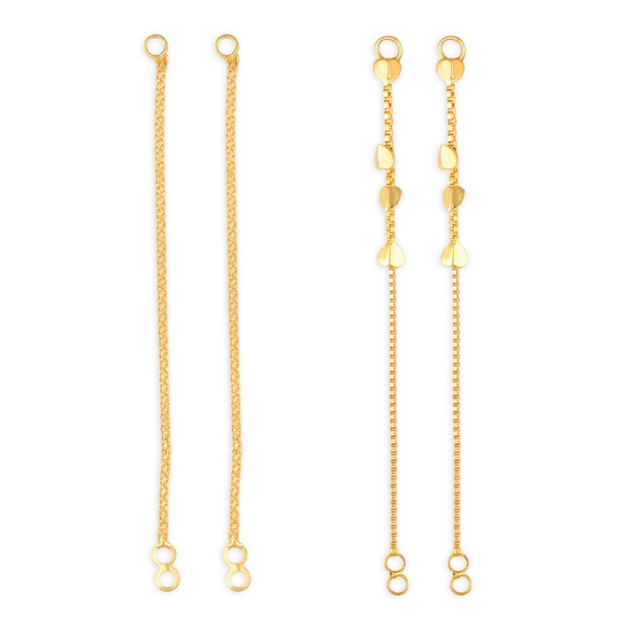     			1gram gold Plated Kanchain Ear chain earcuff Ear to Ear Combo for Women & Girls