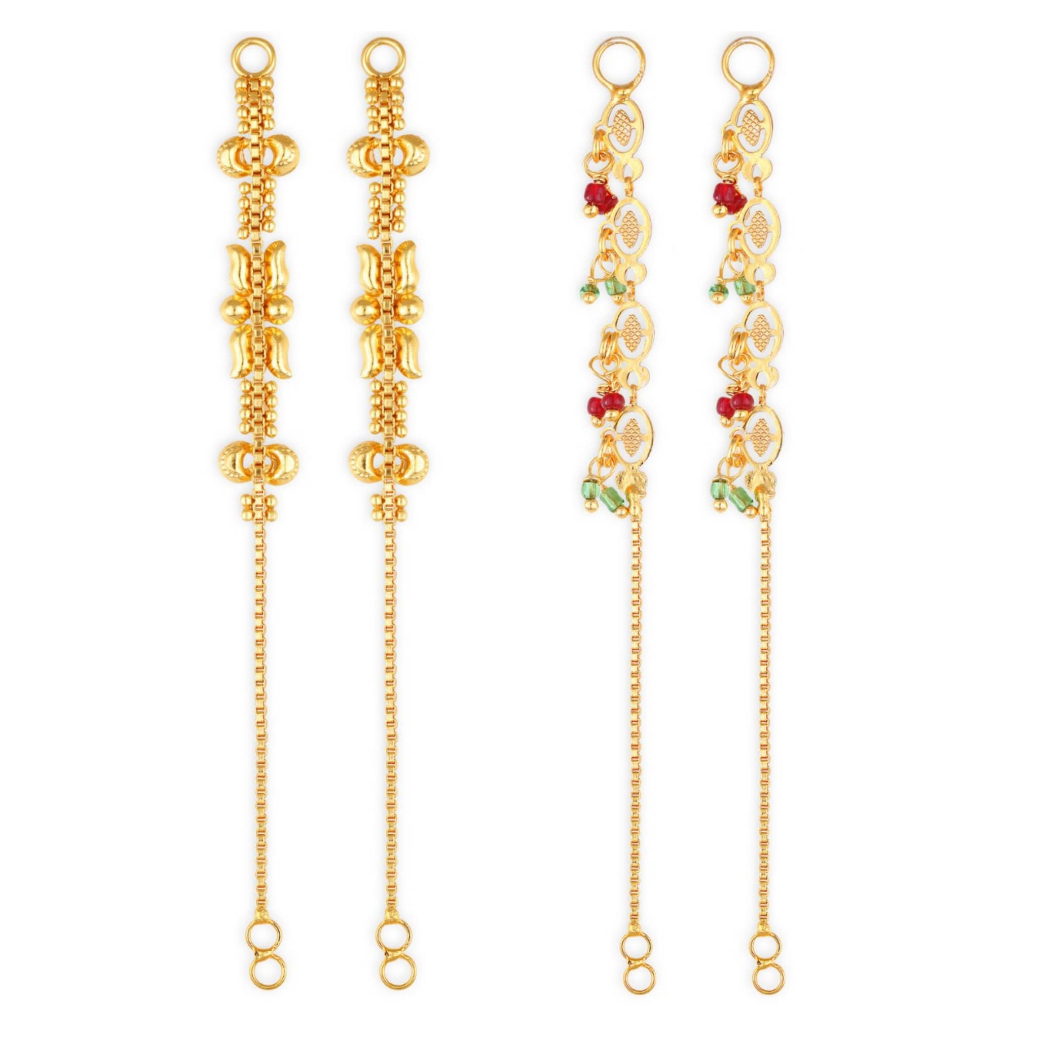 1gram gold Plated Kanchain Ear chain earcuff Ear to Ear Combo for Women & Girls - Earrings | Buy online on ZillyBuy