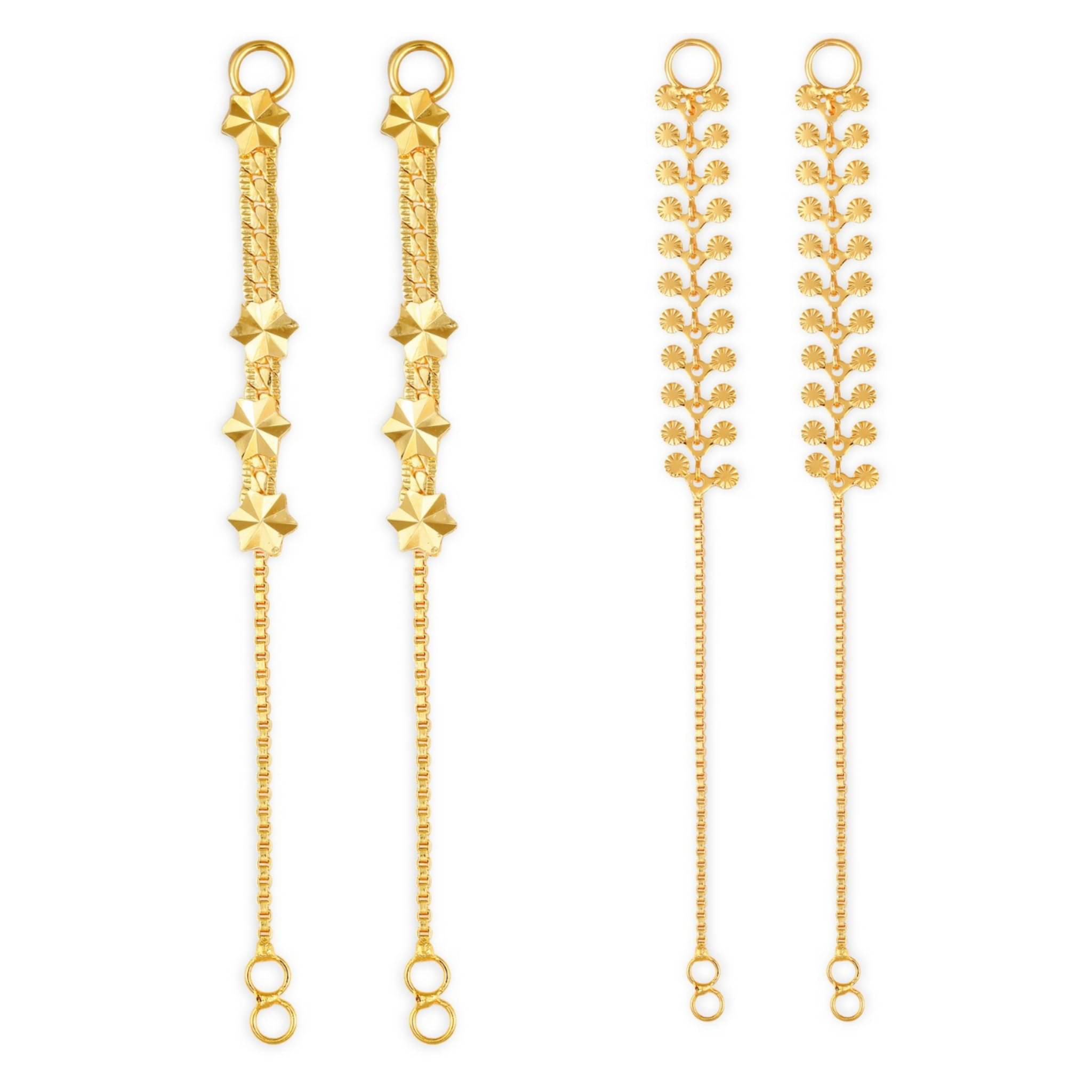     			1gram gold Plated Kanchain Ear chain earcuff Ear to Ear Combo for Women & Girls