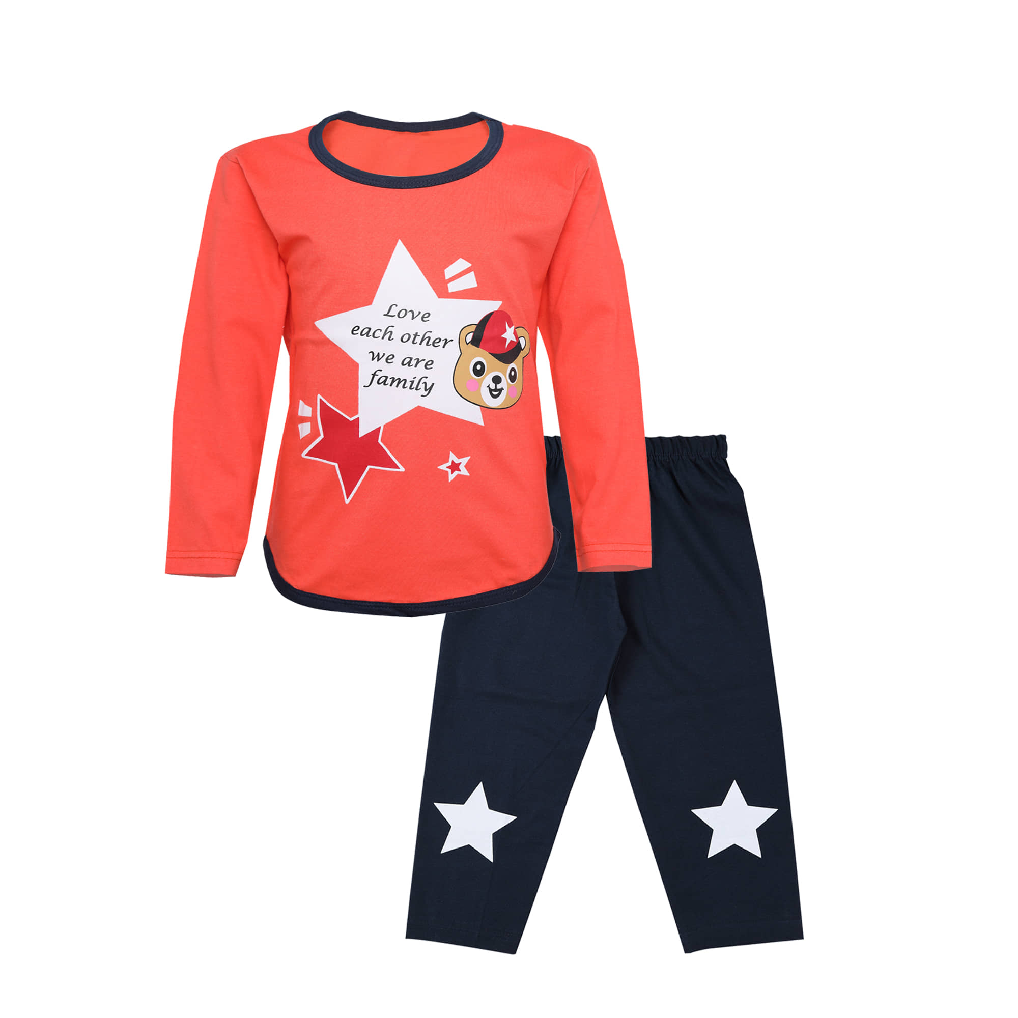 CATCUB Pack of 1 Boys Cotton Set ( Orange )
