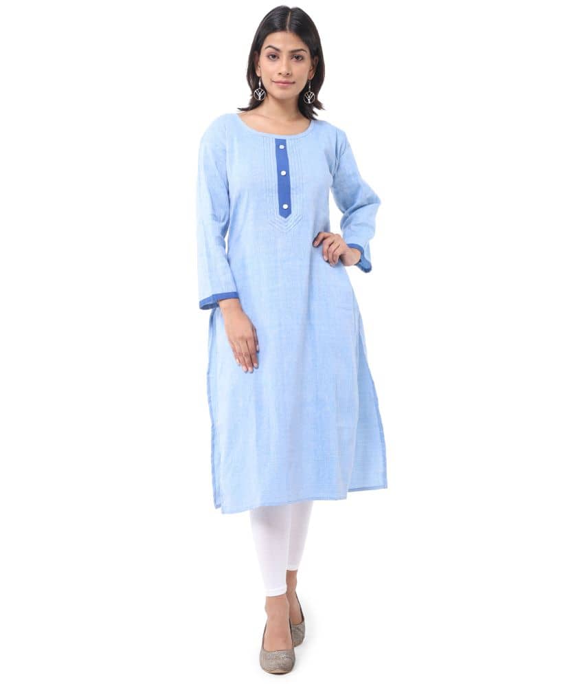 DESHBANDHU DBK - Blue Cotton Women's Straight Kurti - Kurtis, Tunics | Buy online on ZillyBuy