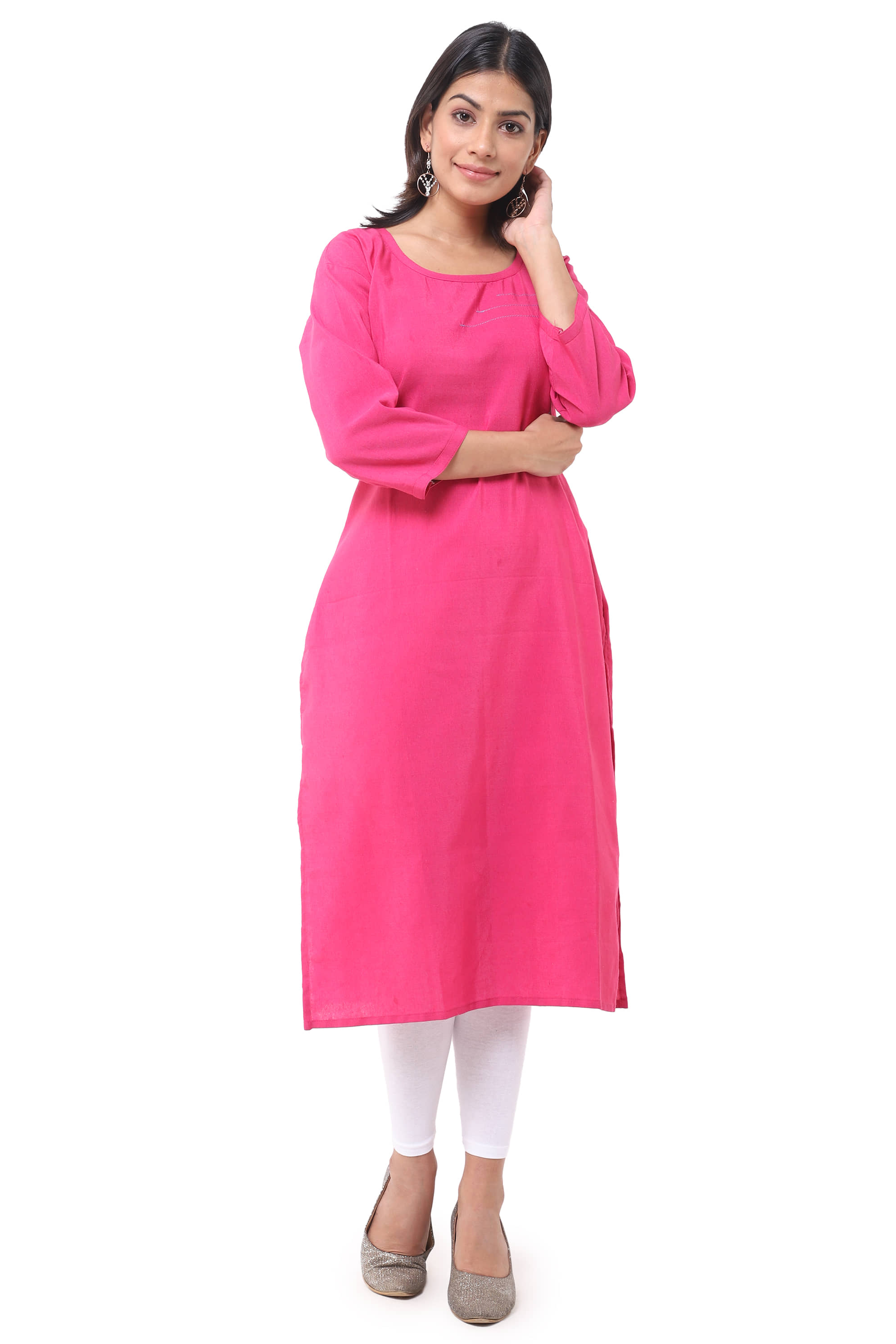 DESHBANDHU DBK - Pink Cotton Women's Straight Kurti - Kurtis, Tunics | Buy online on ZillyBuy