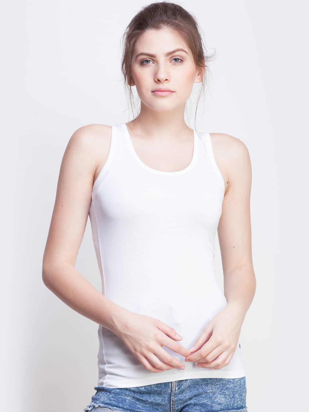 Dollar Missy Spandex Camisoles - White Single