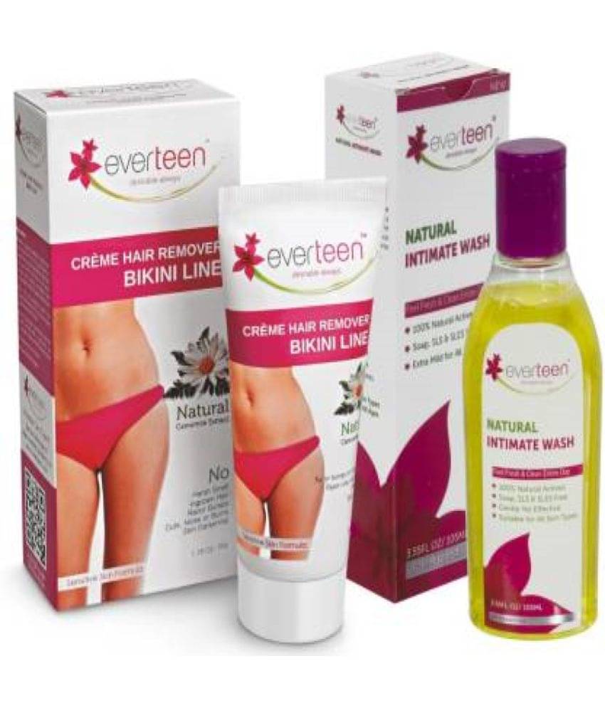     			everteen Combo: Bikini Line Hair Remover Creme (50g) and Natural Intimate Wash (105ml) for Women