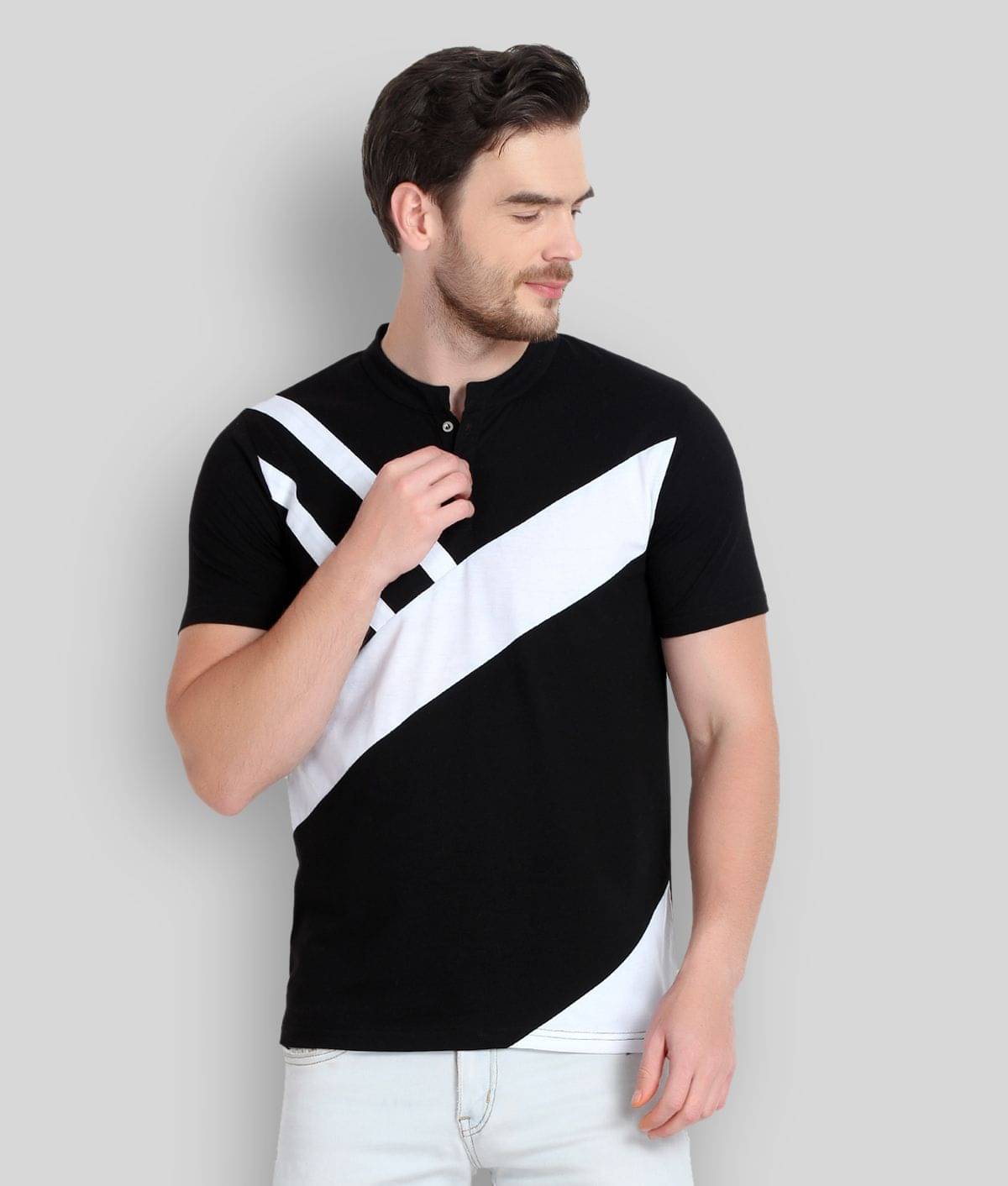 Glito Pack of 1 Cotton Blend Regular Fit Men's T-Shirt ( Black ) Glito Pack of 1 Cotton Blend Regular Fit Men's T-Shirt ( Black )