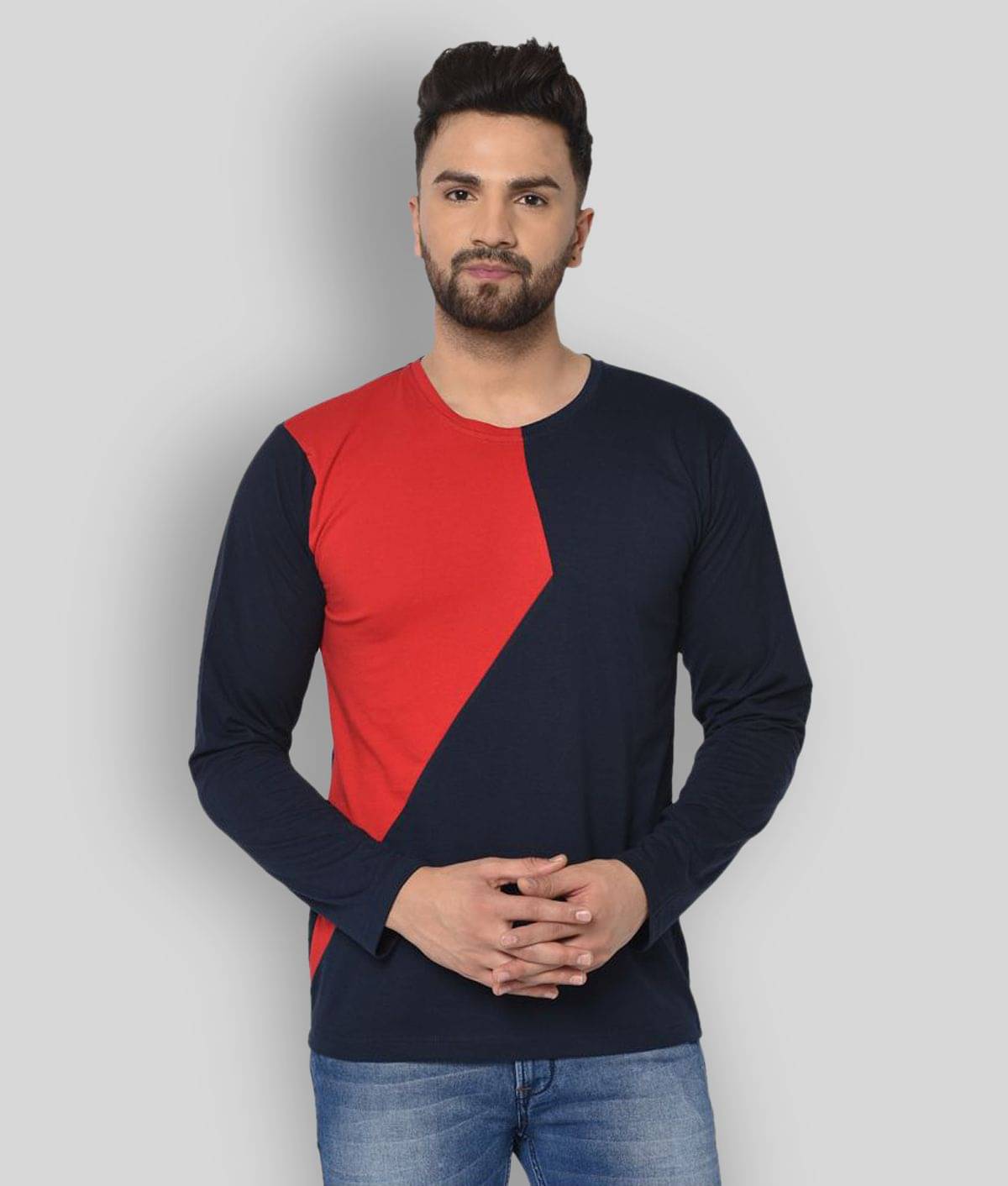     			Glito Pack of 1 Cotton Blend Regular Fit Men's T-Shirt ( Blue )