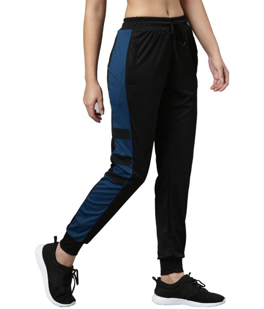     			Maniac Black Polyester Lycra Trackpants - Single