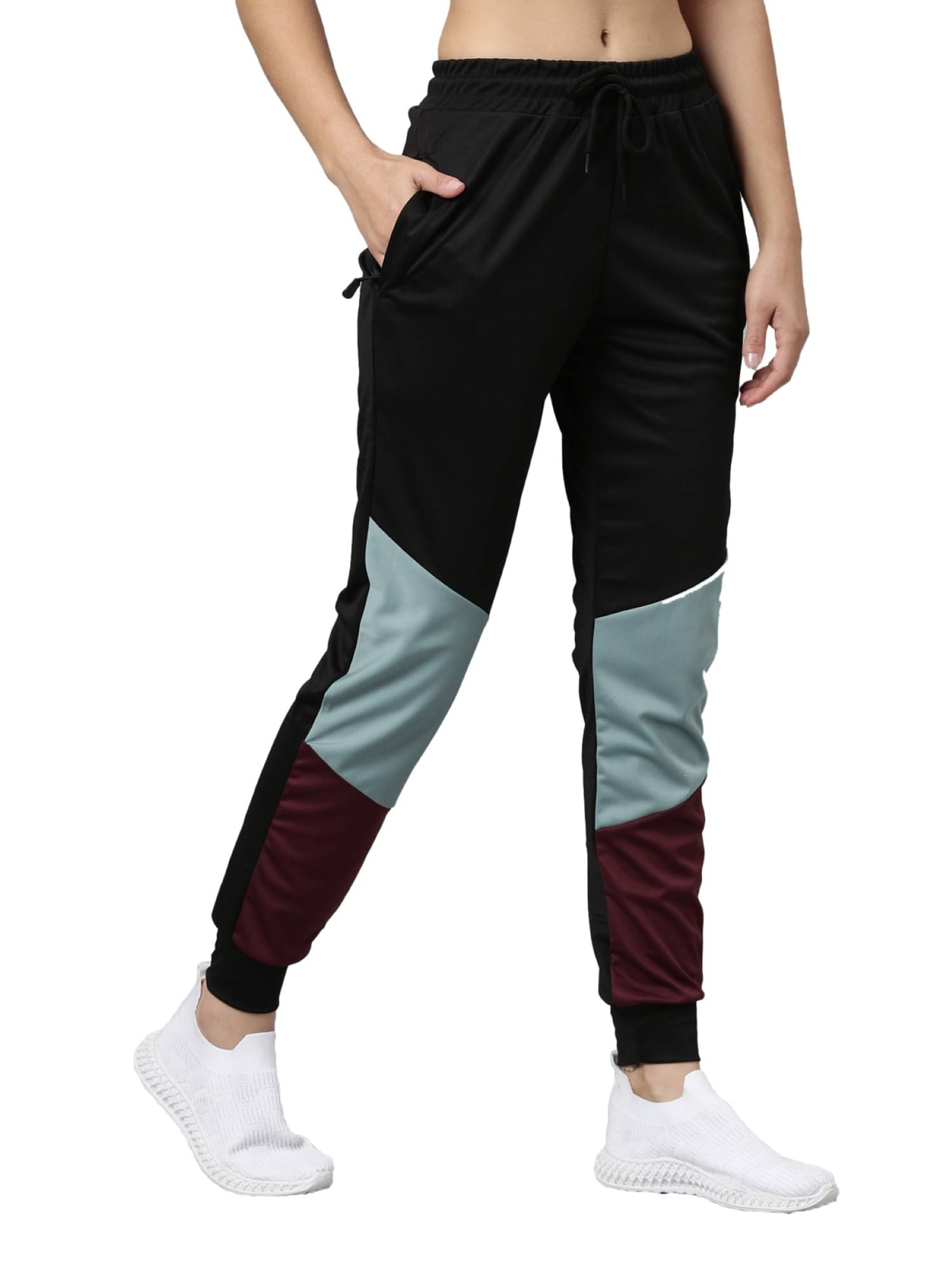     			Maniac Black Polyester Lycra Trackpants - Single