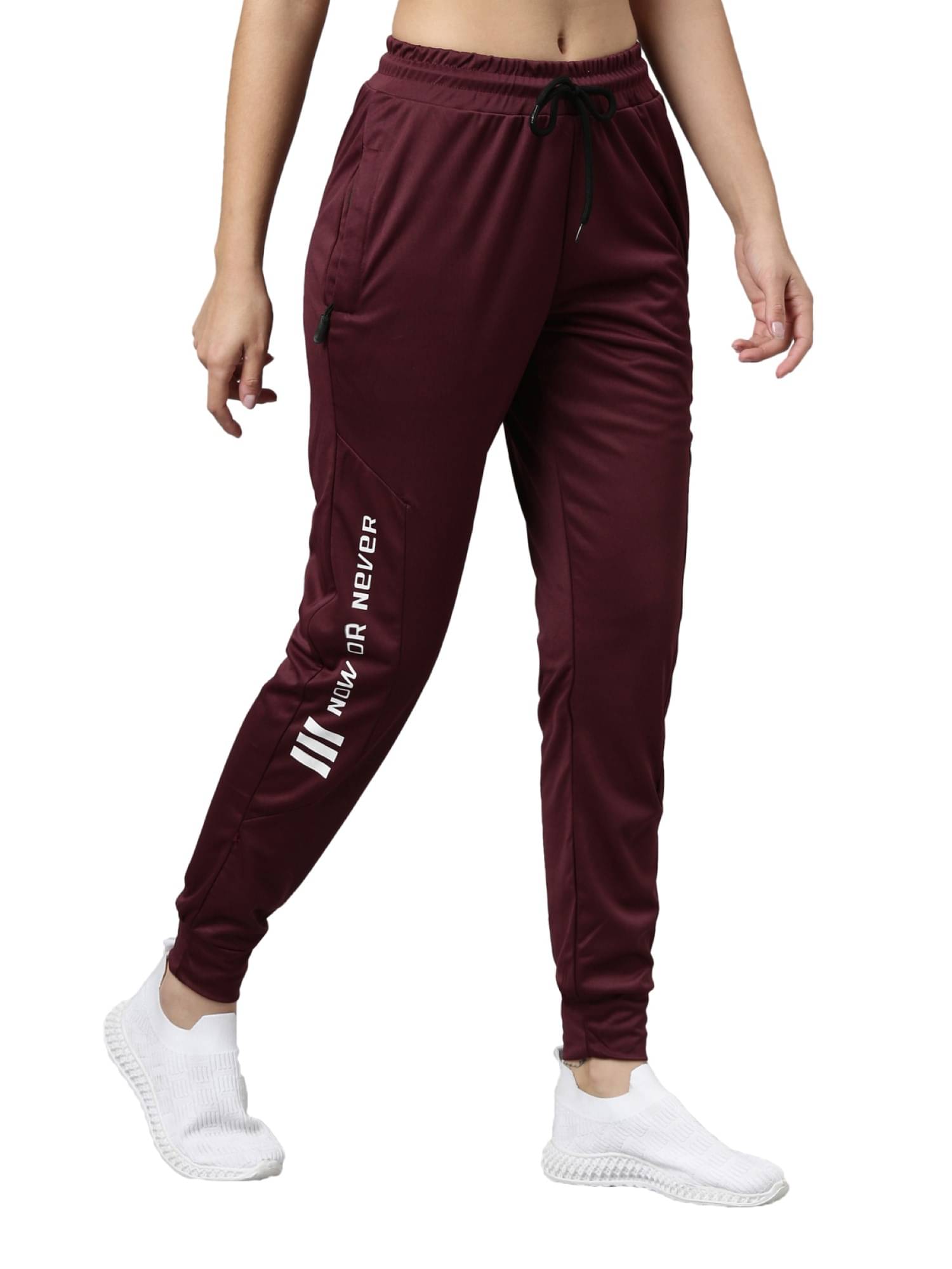     			Maniac Maroon Polyester Lycra Trackpants - Single