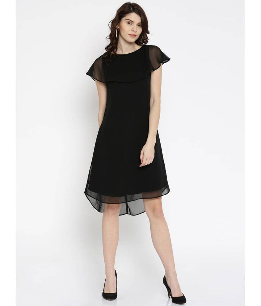     			Rare Women Georgette A-line Dress ( Black )