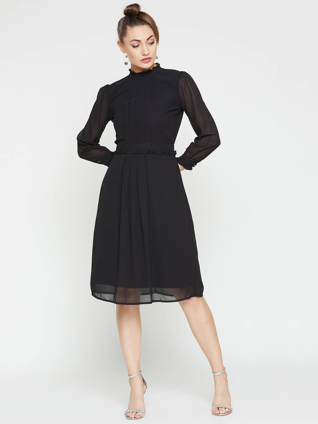     			Rare Women Polyester A-line Dress ( Black )