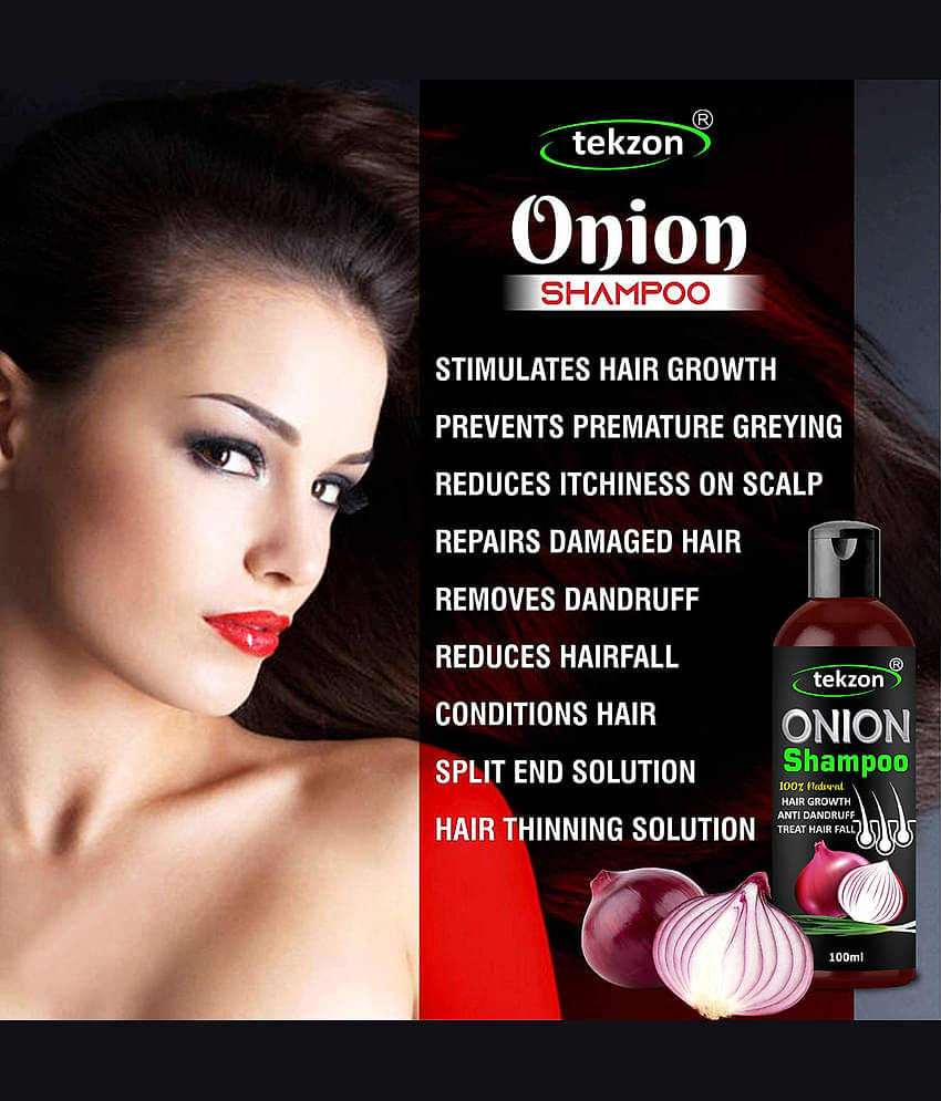 TEKZON Onion Hair Fall Shampoo for Hair Growth & Hair Fall Control Shampoo 100 mL Pack of 3