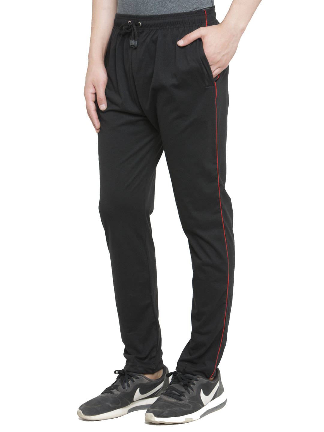 Uzarus Black Cotton Printed Trackpants Uzarus Black Cotton Printed Trackpants