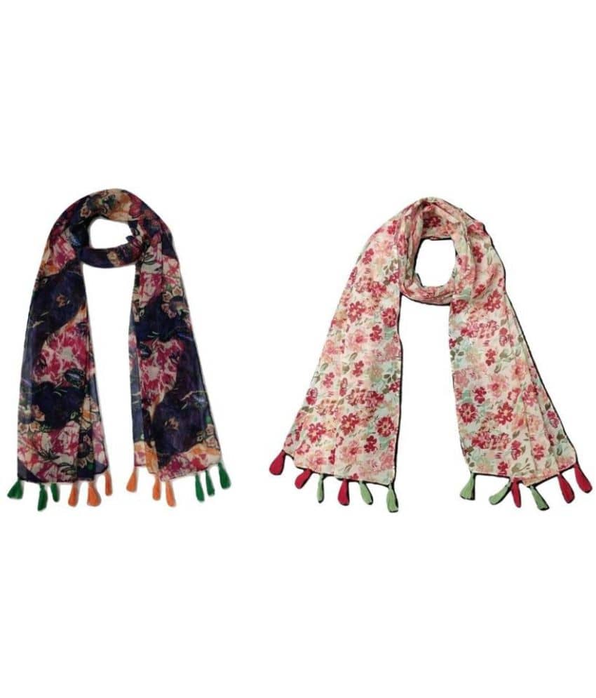 stolevilla Multi Printed Poly Cotton Yarn Stoles ( Pack of 2 ) - Dupattas & Shawls | Buy online on ZillyBuy