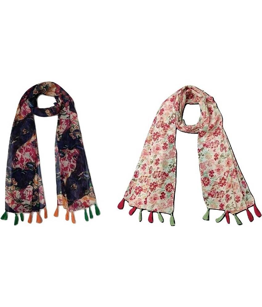 stolevilla Multi Printed Poly Cotton Yarn Stoles ( Pack of 2 ) - Dupattas & Shawls | Buy online on ZillyBuy