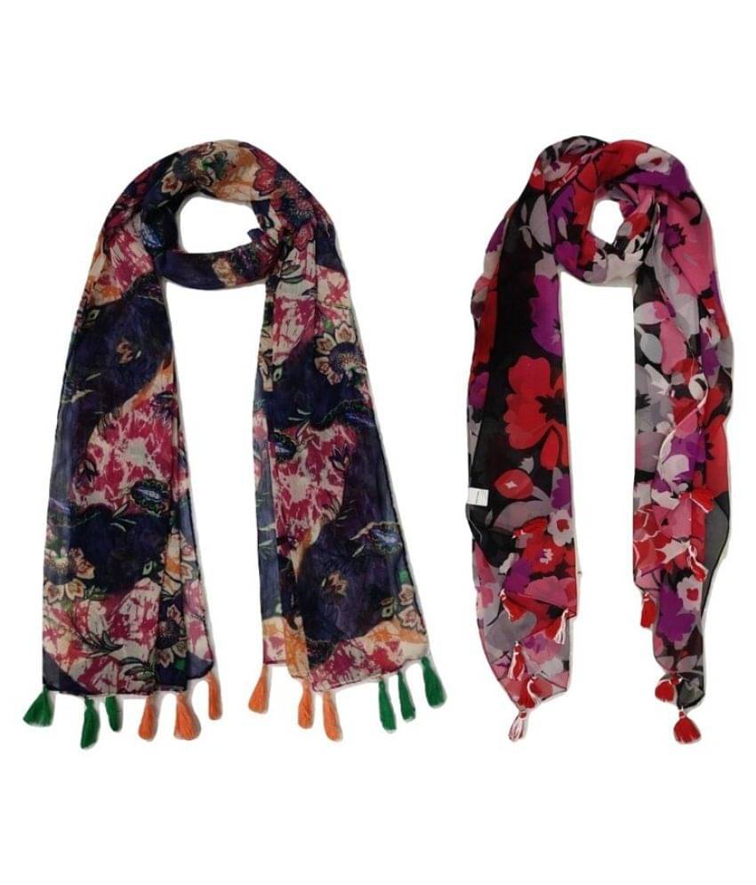     			stolevilla Multi Printed Poly Cotton Yarn Stoles ( Pack of 2 )