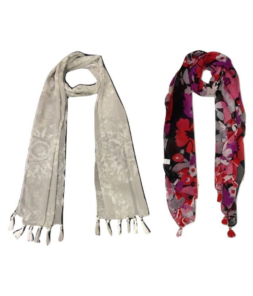 stolevilla Multi Printed Poly Cotton Yarn Stoles ( Pack of 2 ) - Dupattas & Shawls | Buy online on ZillyBuy