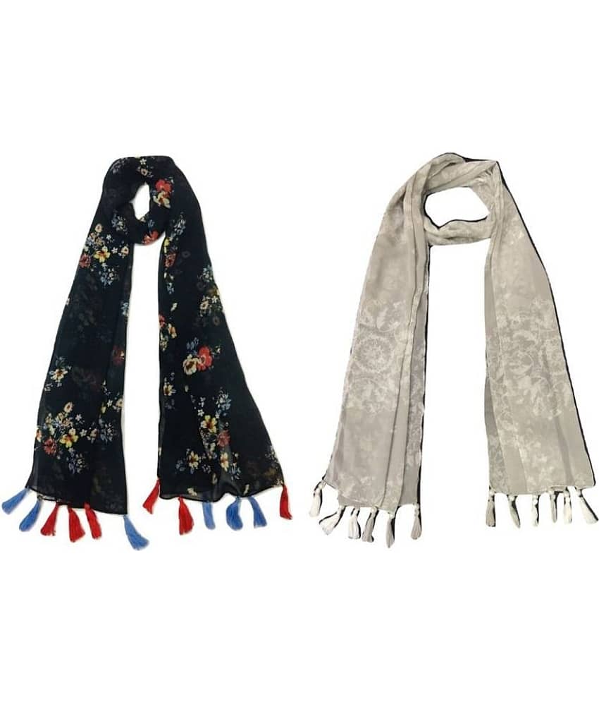 stolevilla Multi Printed Poly Cotton Yarn Stoles ( Pack of 2 ) - Dupattas & Shawls | Buy online on ZillyBuy