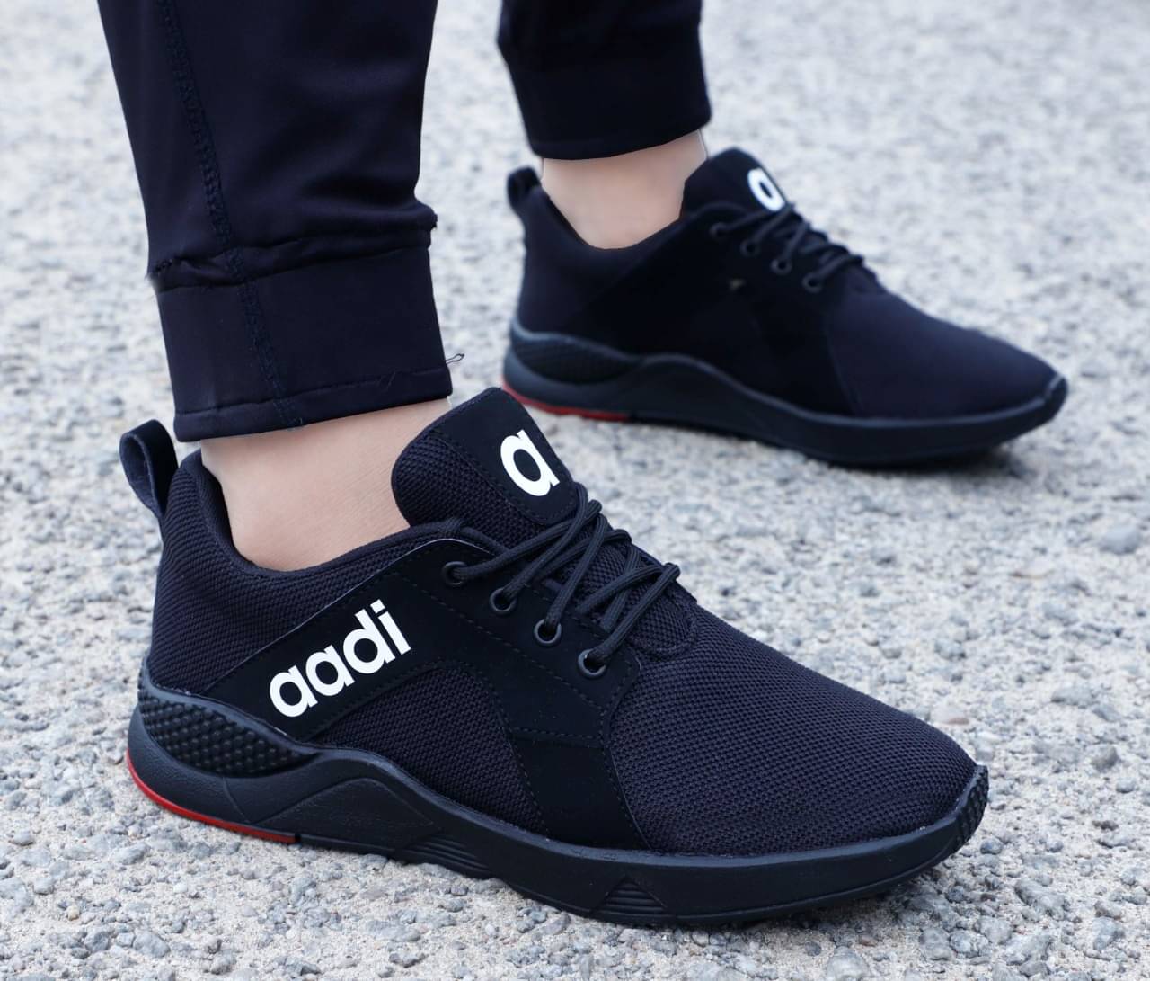     			Aadi Sneakers Black Casual Shoes