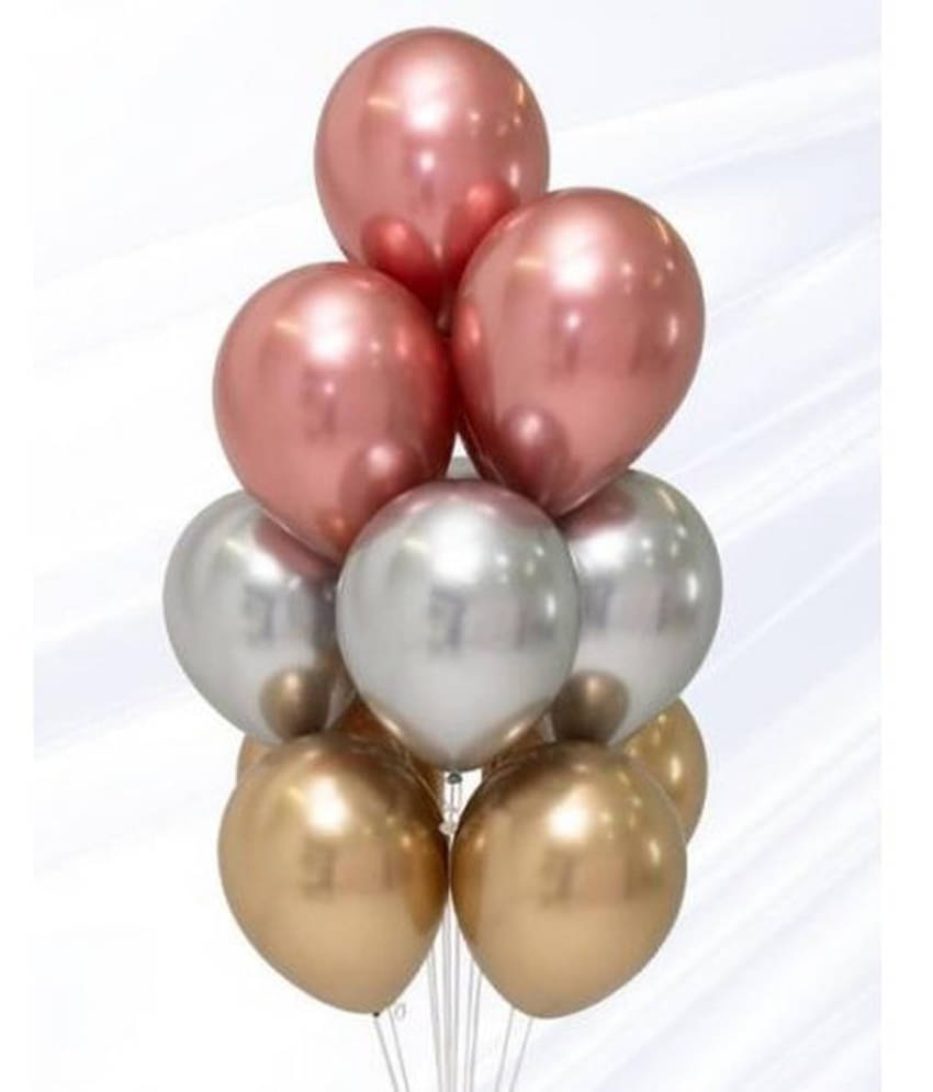     			Balloon Junction Themez Only Metallic Chrome Balloons Combo for Party Decoration (Chrome Pink , Chrome Silver , Chrome Gold) - Pack of 51 - for Birthday , Baby Shower , Anniversary