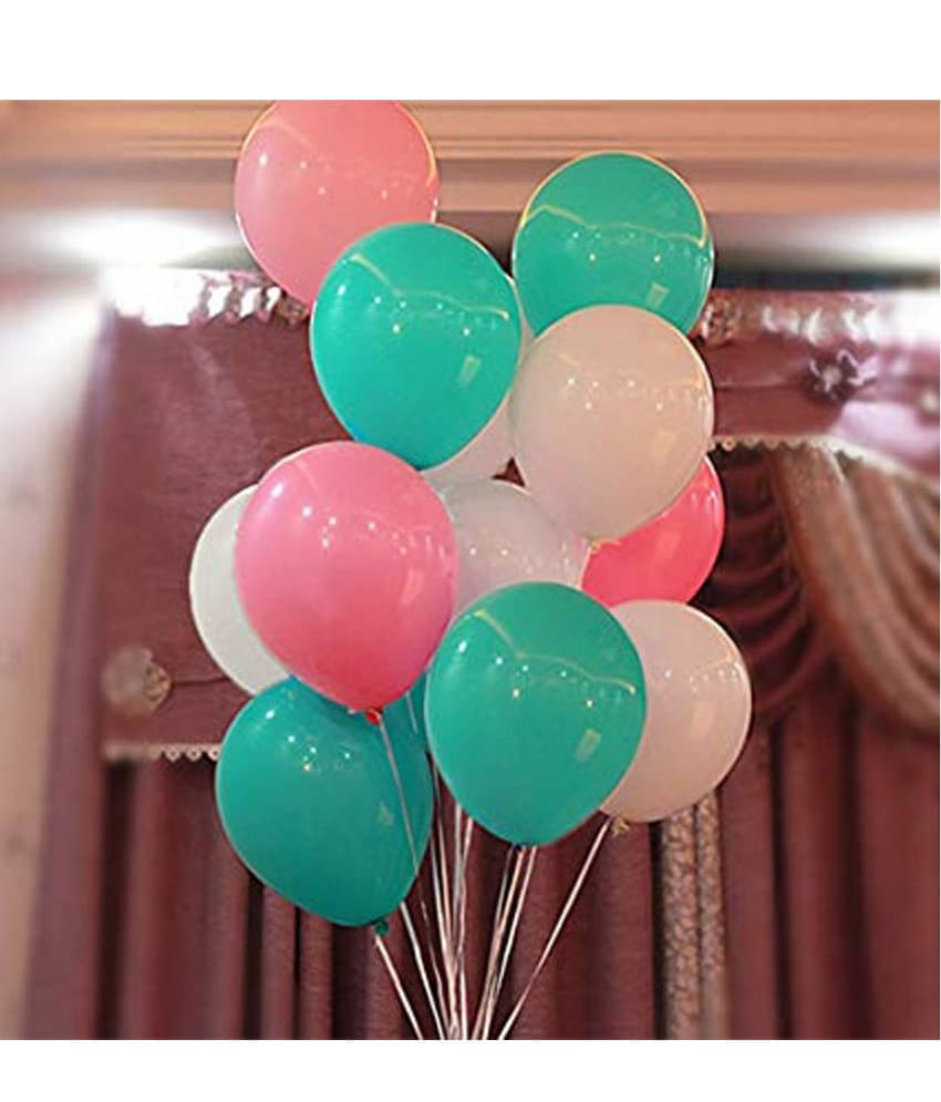    			Balloon Junction Themez Only Pastel Color Balloons for Party Decoration (Teal , Pastel Pink and White) - Pack of 51 pcs
