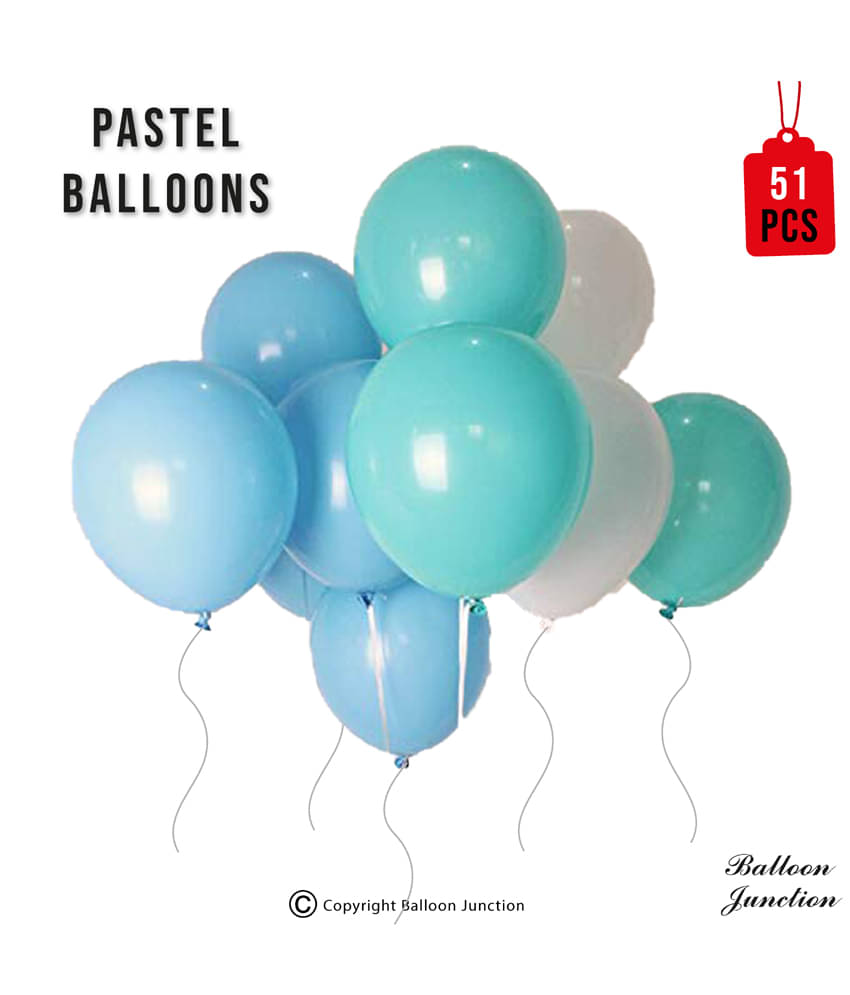     			Buena Ventura's Themez Only Birthday Decoration Combo Kit with Happy Birthday Letter Balloons (GOLD) with Chrome Gold , Chrome Green , Pastel Aqua Balloons and Star Foil - Pack of 52 pcs