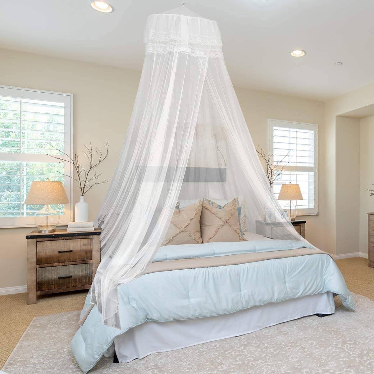    			Classic Mosquito Net, Machardani King White Plain Mosquito Net, Machardani