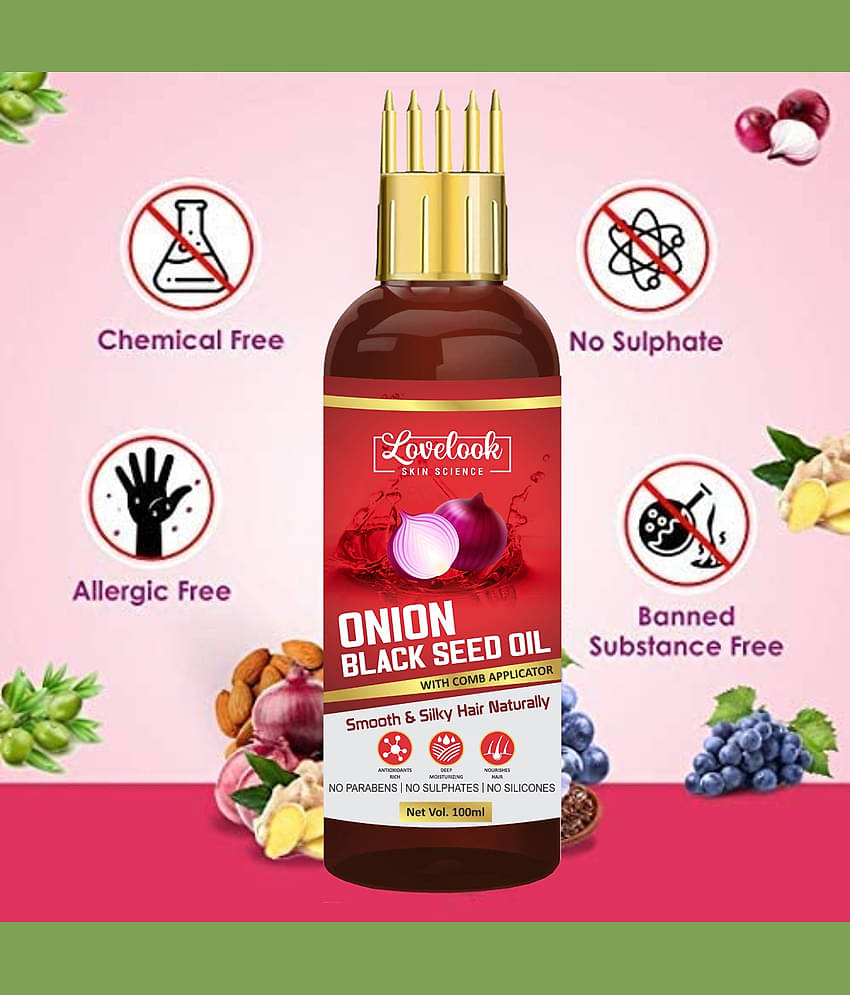 Lovelook Onion Black Seed Hair Oil - WITH COMB 300 mL