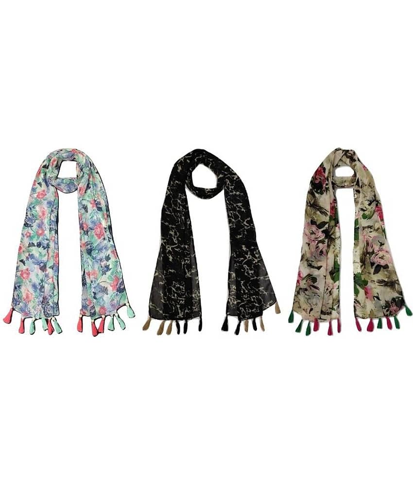 stolevilla Multi Printed Poly Cotton Yarn Stoles ( Pack of 3 ) - Dupattas & Shawls | Buy online on ZillyBuy