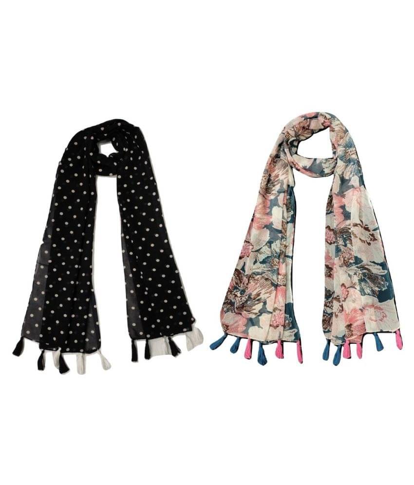 stolevilla Multi Printed Poly Cotton Yarn Stoles ( Pack of 2 ) stolevilla Multi Printed Poly Cotton Yarn Stoles ( Pack of 2 )