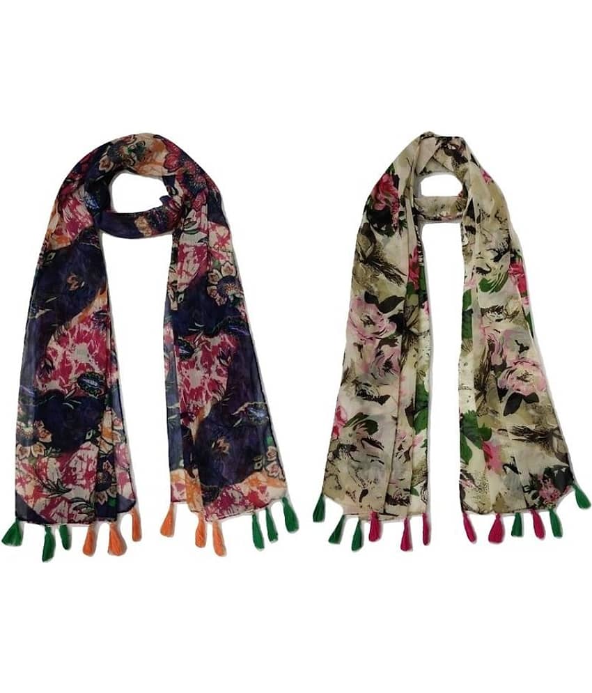 stolevilla Multi Printed Poly Cotton Yarn Stoles ( Pack of 2 ) - Dupattas & Shawls | Buy online on ZillyBuy