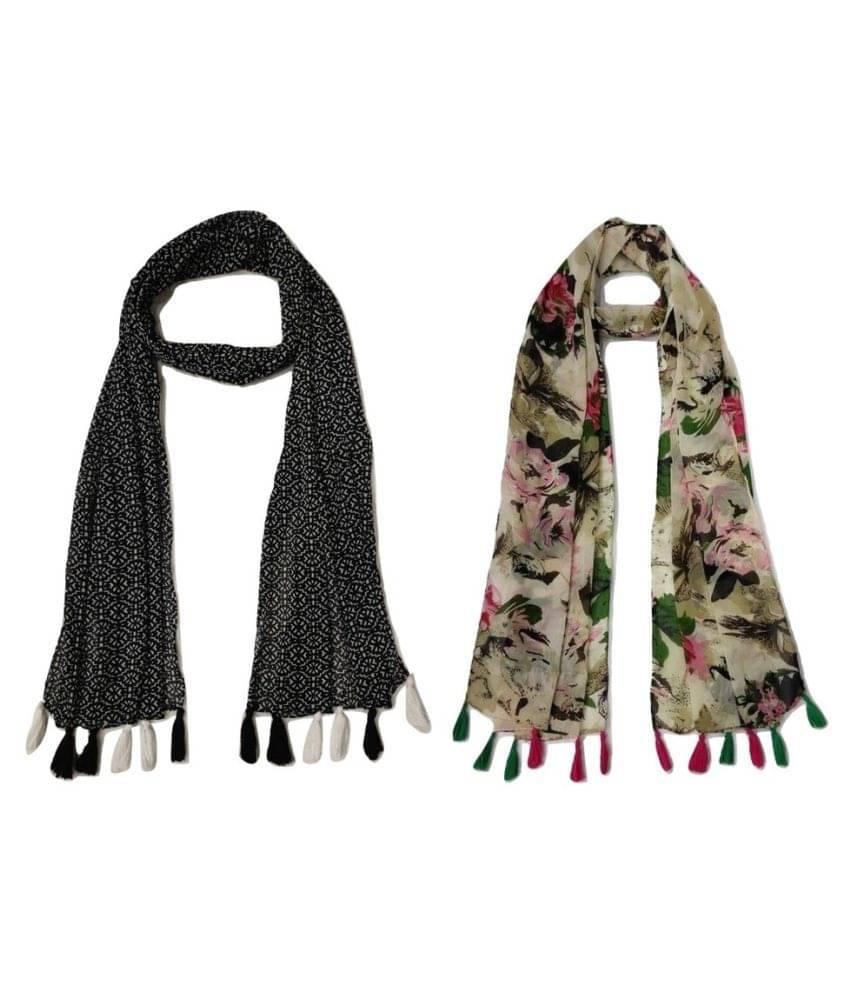     			stolevilla Multi Printed Poly Cotton Yarn Stoles ( Pack of 2 )