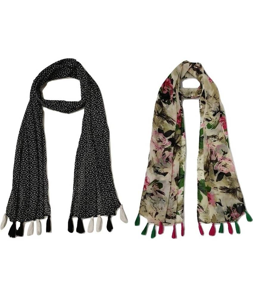 stolevilla Multi Printed Poly Cotton Yarn Stoles ( Pack of 2 ) - Dupattas & Shawls | Buy online on ZillyBuy
