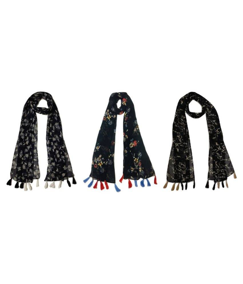     			stolevilla Multi Printed Poly Cotton Yarn Stoles ( Pack of 3 )