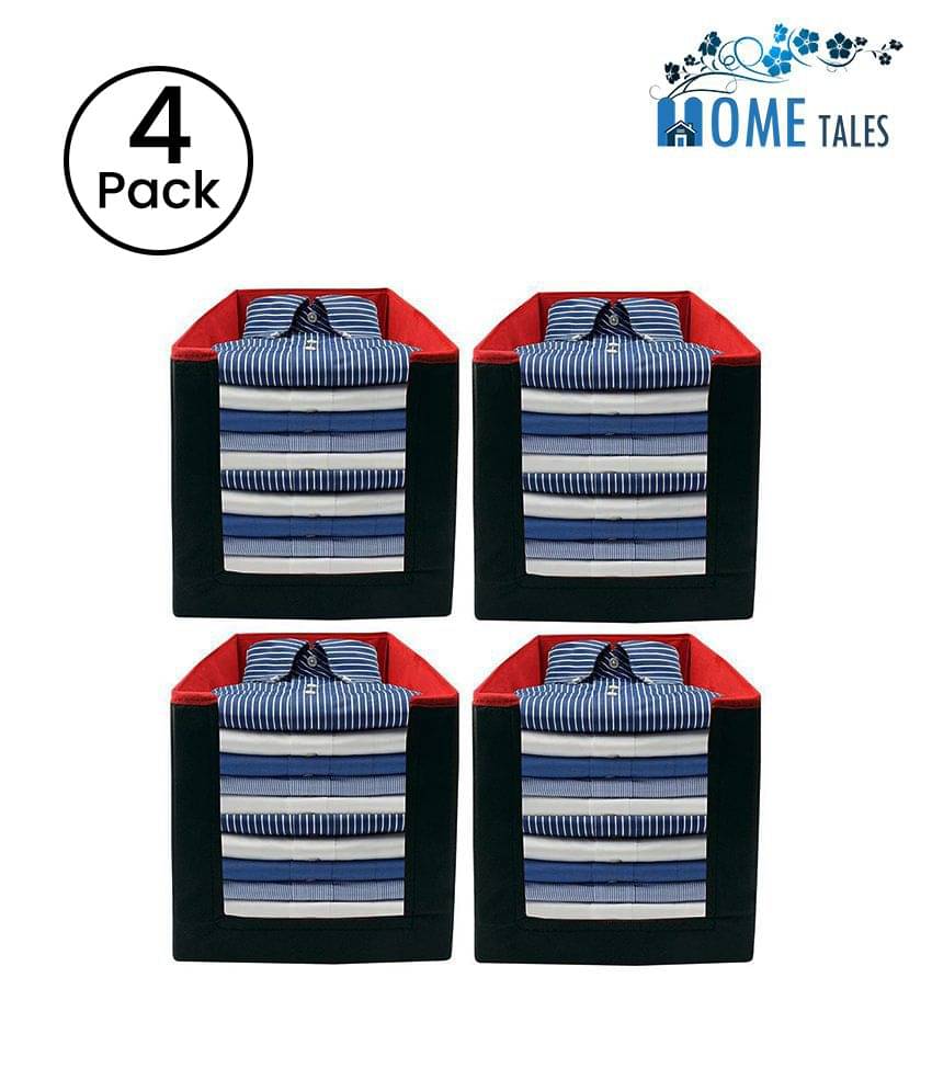     			Non-Woven Shirt Stacker & Cloth Organizer,Black & Red (4U)