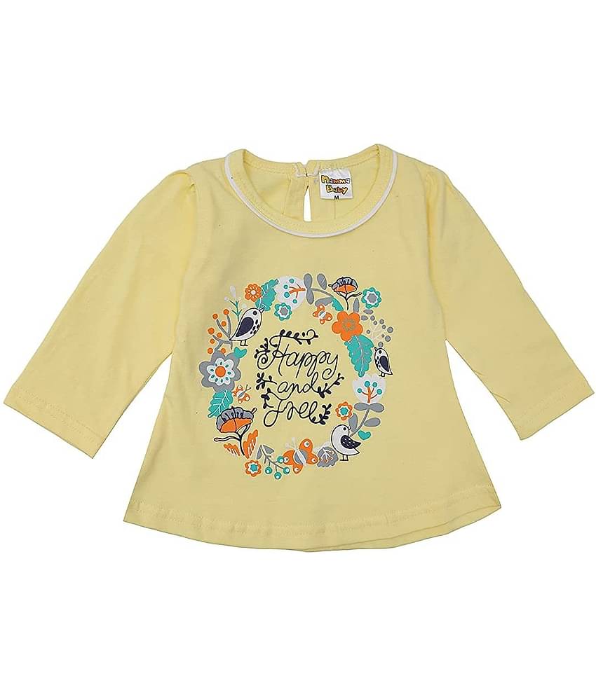 NammaBaby Baby Girls Cotton Blend Dresses ( Yellow )
