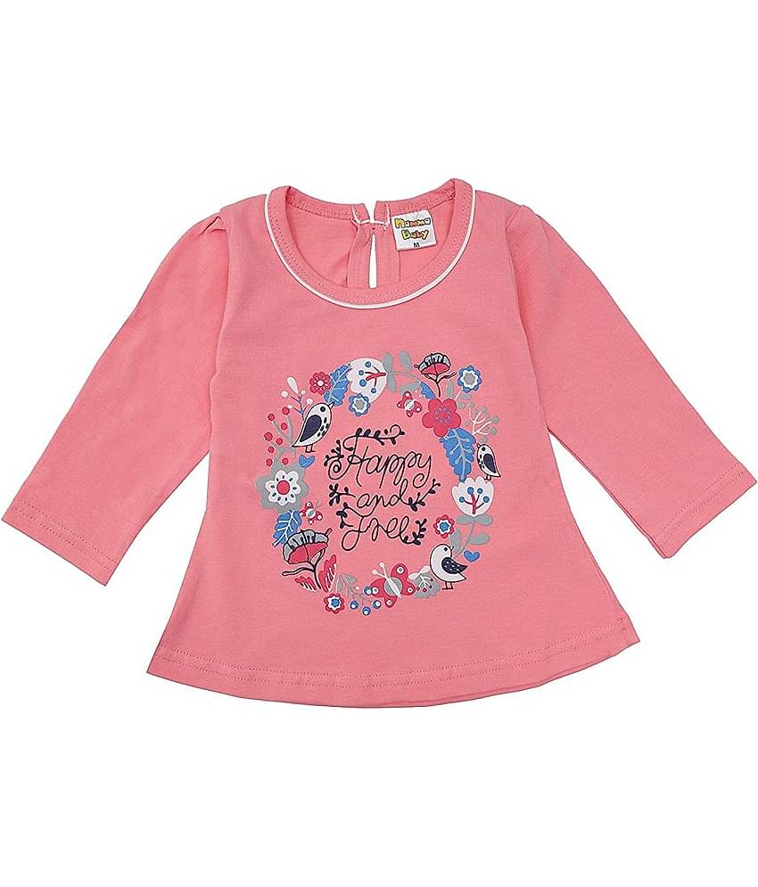 NammaBaby Baby Girls Cotton Blend Dresses ( Pink )