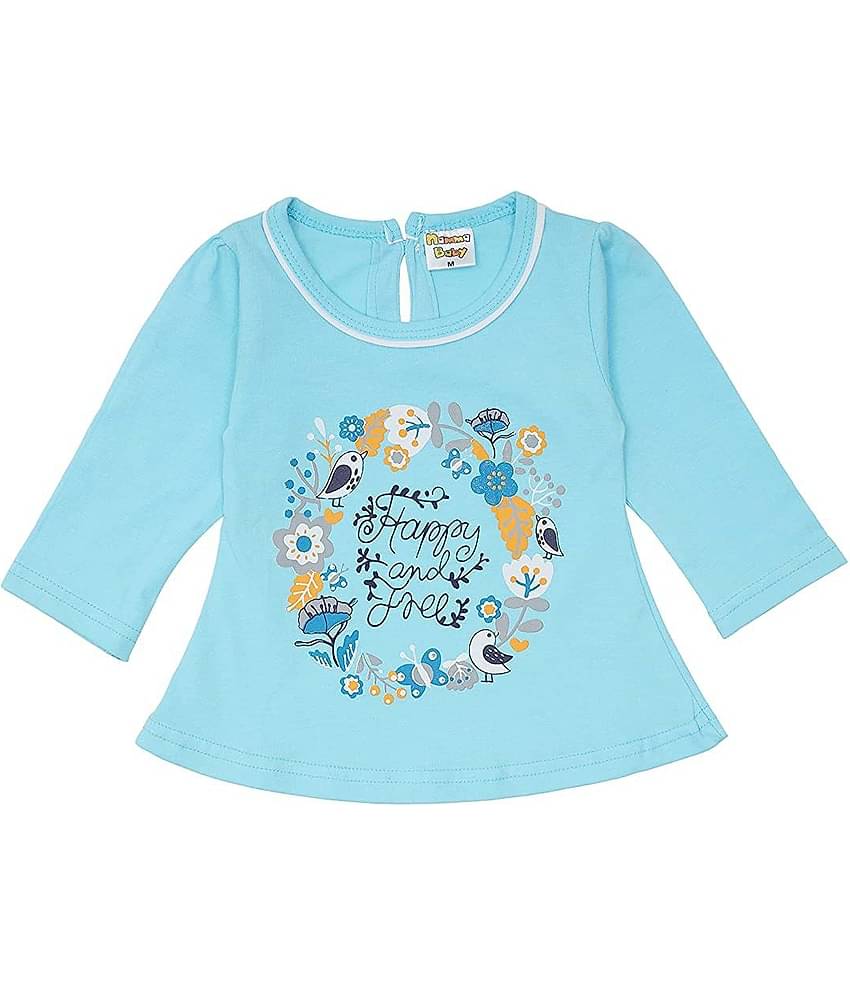 NammaBaby Baby Girls Cotton Blend Dresses ( Blue )