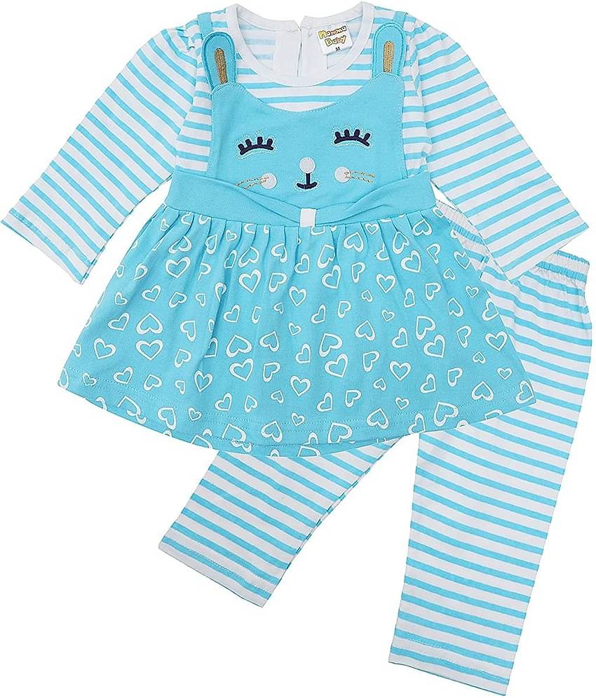 NammaBaby Baby Girls Cotton Blend Dresses ( Multi )