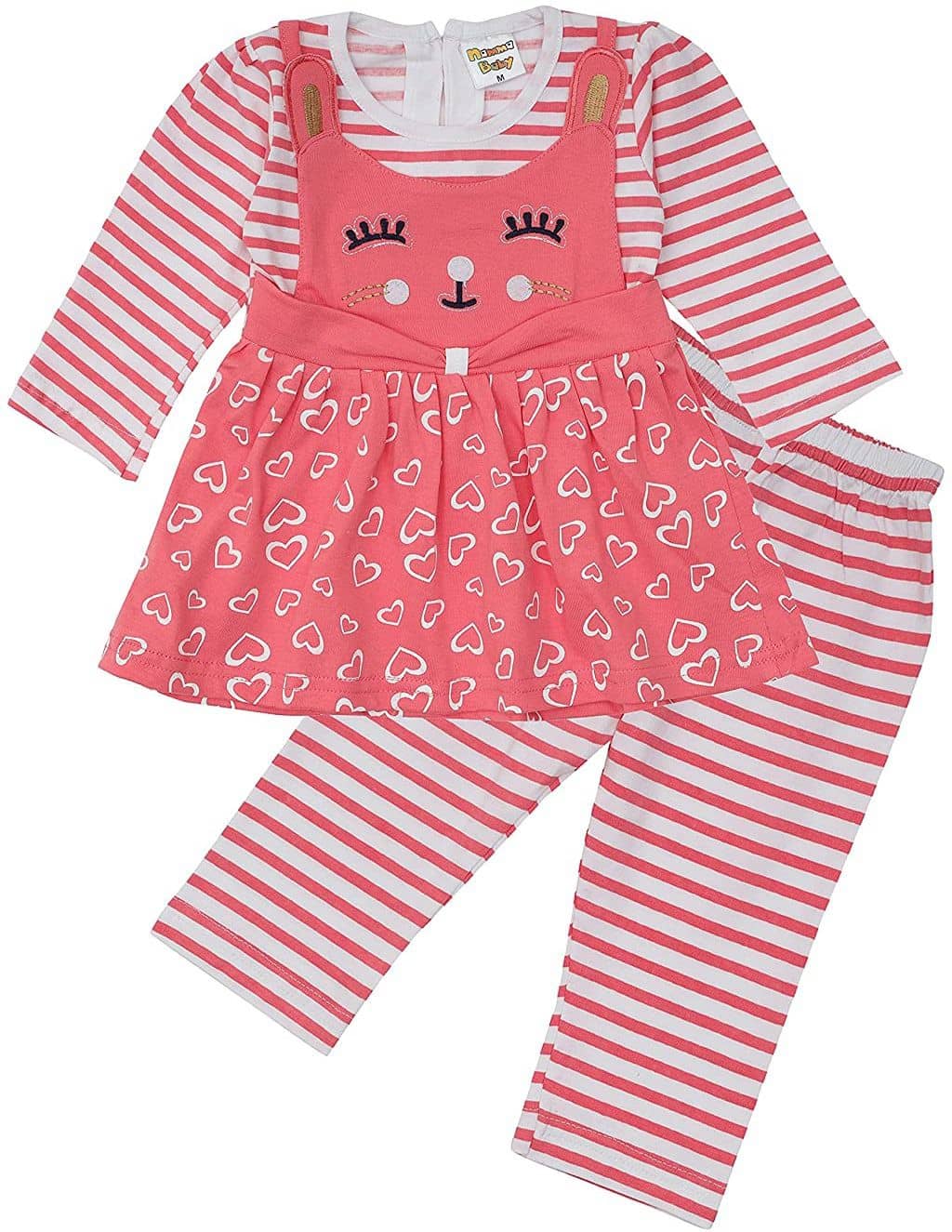 NammaBaby Baby Girls Cotton Blend Dresses ( Multi )