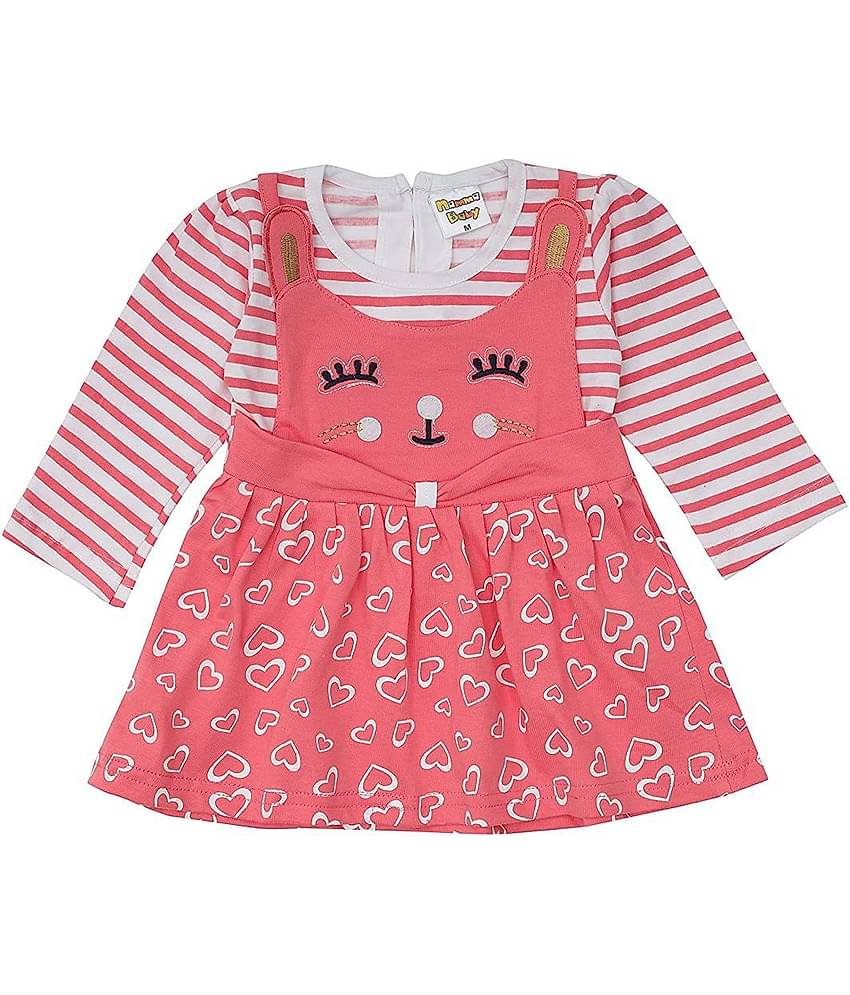 NammaBaby Baby Girls Cotton Blend Dresses ( Multi )