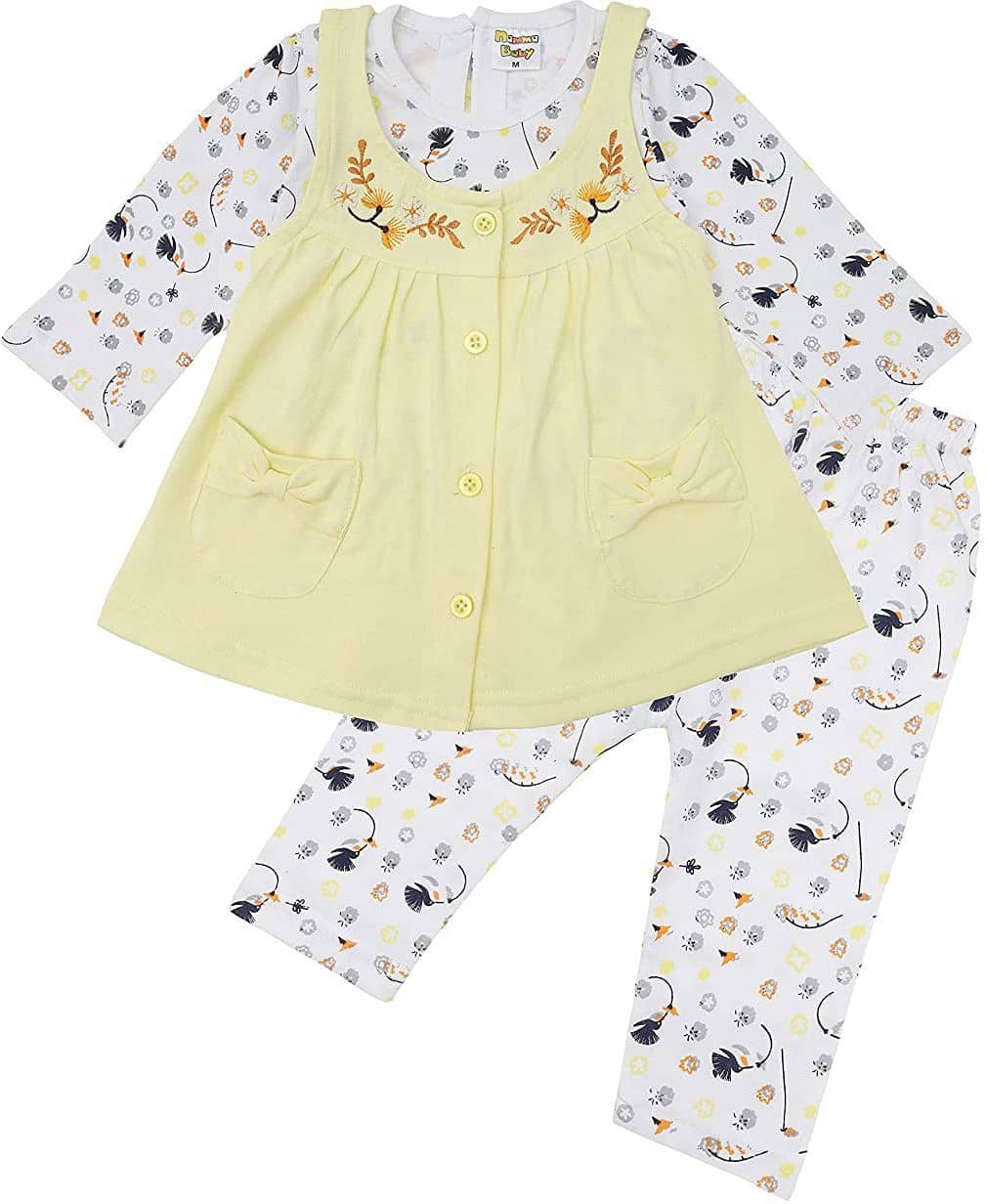 NammaBaby Baby Girls Cotton Blend Dresses ( Multi )