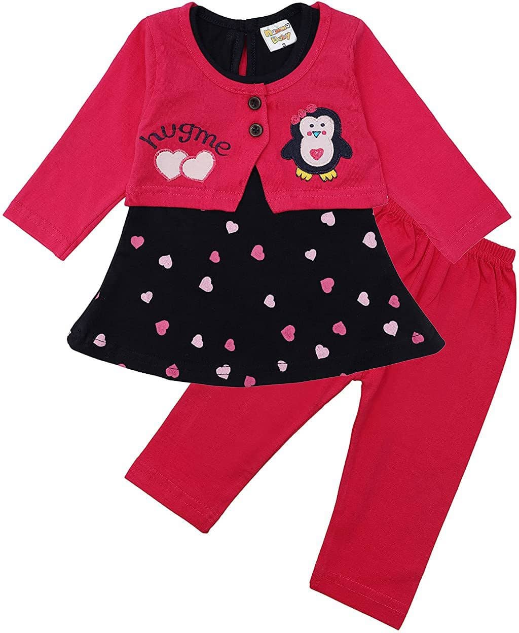 NammaBaby Baby Girls Cotton Blend Dresses ( Multi )